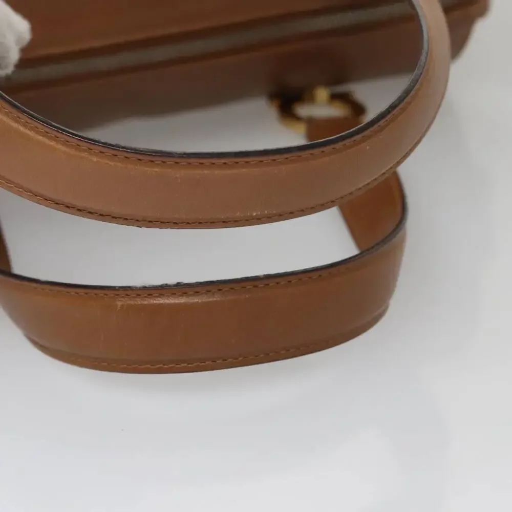 Salvatore Ferragamo Boston Bag Leather Beige Gold